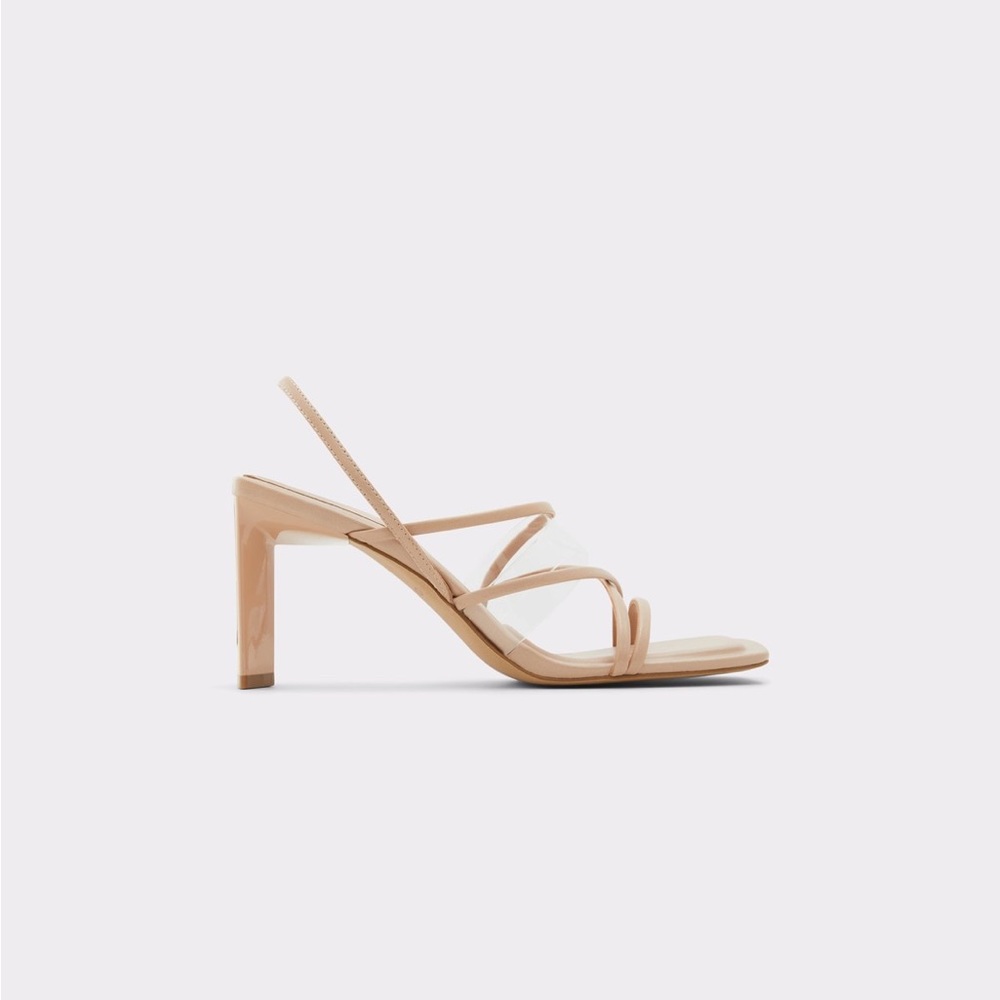 Aldo Nude Square Toe Sandals